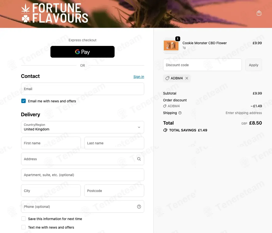 Fortune Flavours Shop coupon code: 15% off with ADBM4. Tested and valid as 1 month ago.