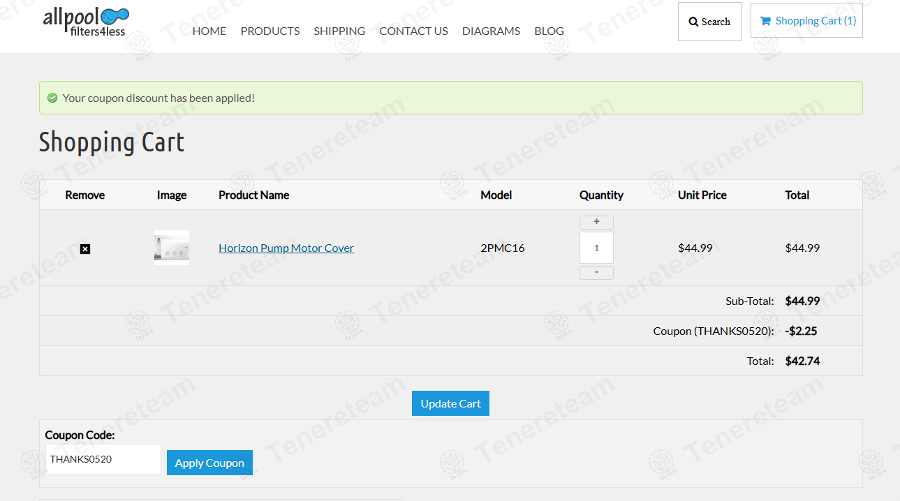 All Pool Filters 4 Less coupon code: 5% off with THANKS0520. Tested and valid as 1 year ago.