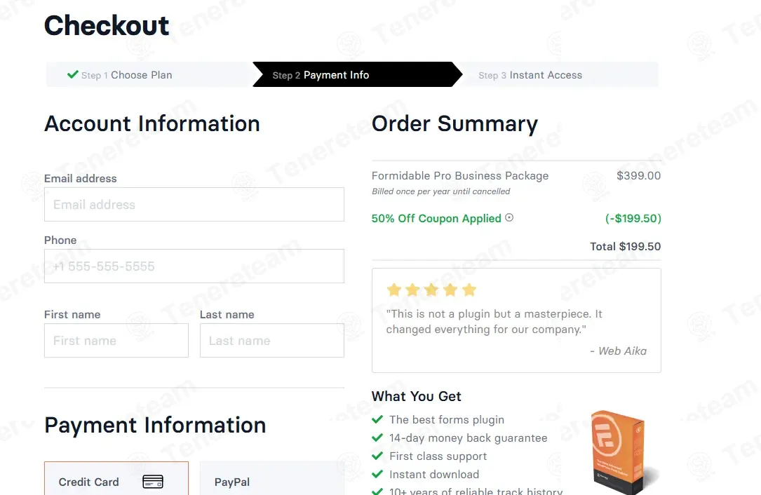 Formidable Forms coupon code: 50% off with 50OFF. Tested and valid as 2 months ago.