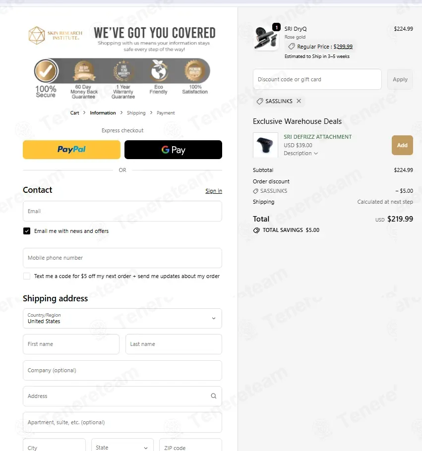 Skin Research Institute coupon code: $5 off with SASSLINKS. Tested and valid as 9 hours ago.