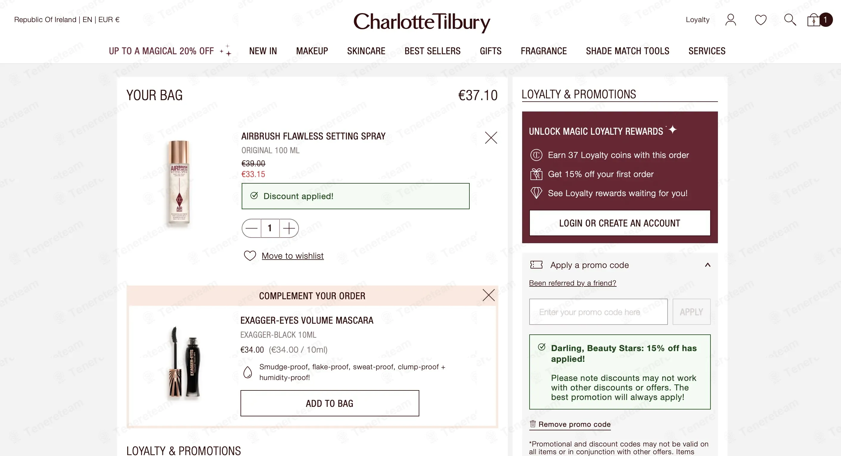 Charlotte Tilbury IE coupon code: 15% off with CT-SOCHJ2HX7PH. Tested and valid as 5 days ago.