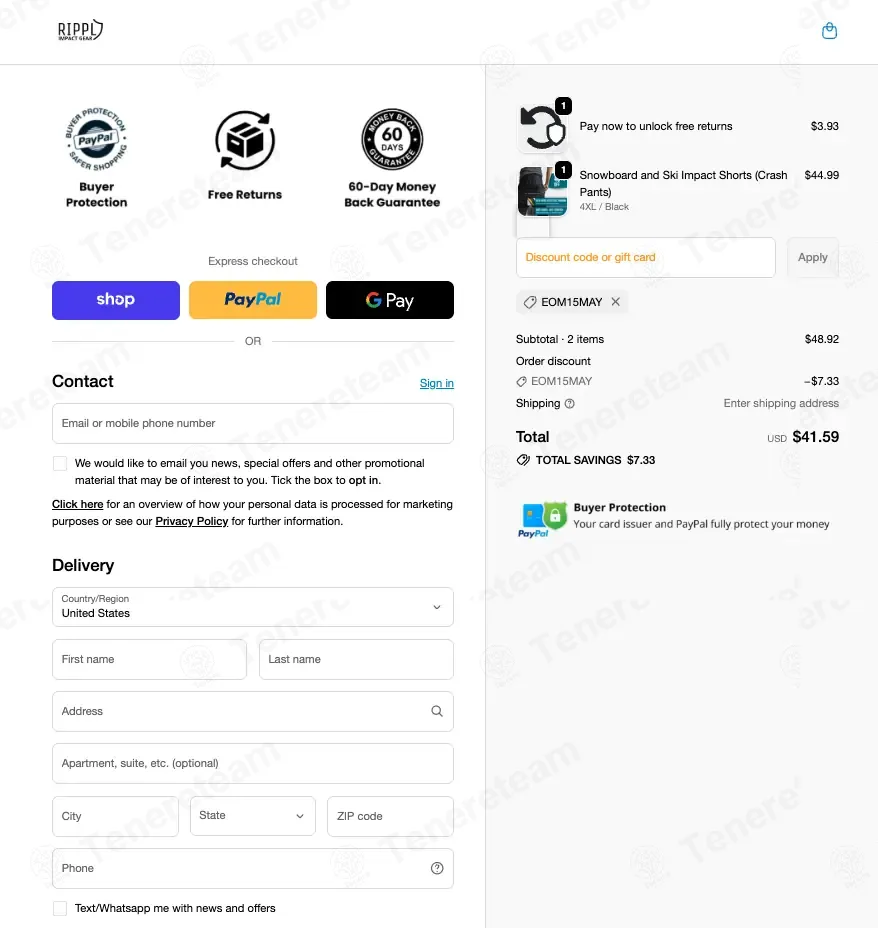 Rippl Impact Gear coupon code: 15% off with EOM15MAY. Tested and valid as 3 days ago.