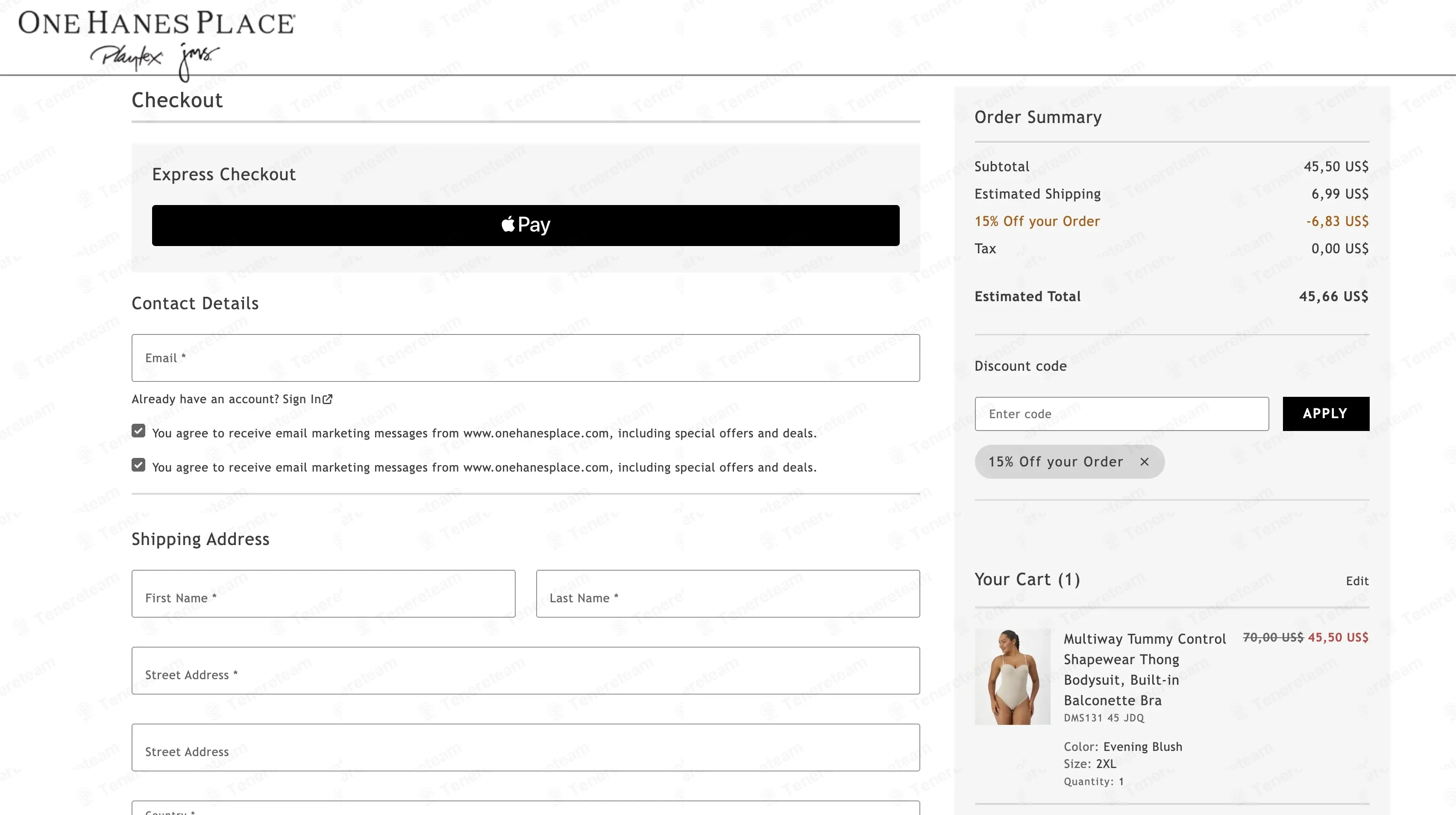 One Hanes Place coupon code: 15% off with AB15OHP. Tested and valid as 1 week ago.
