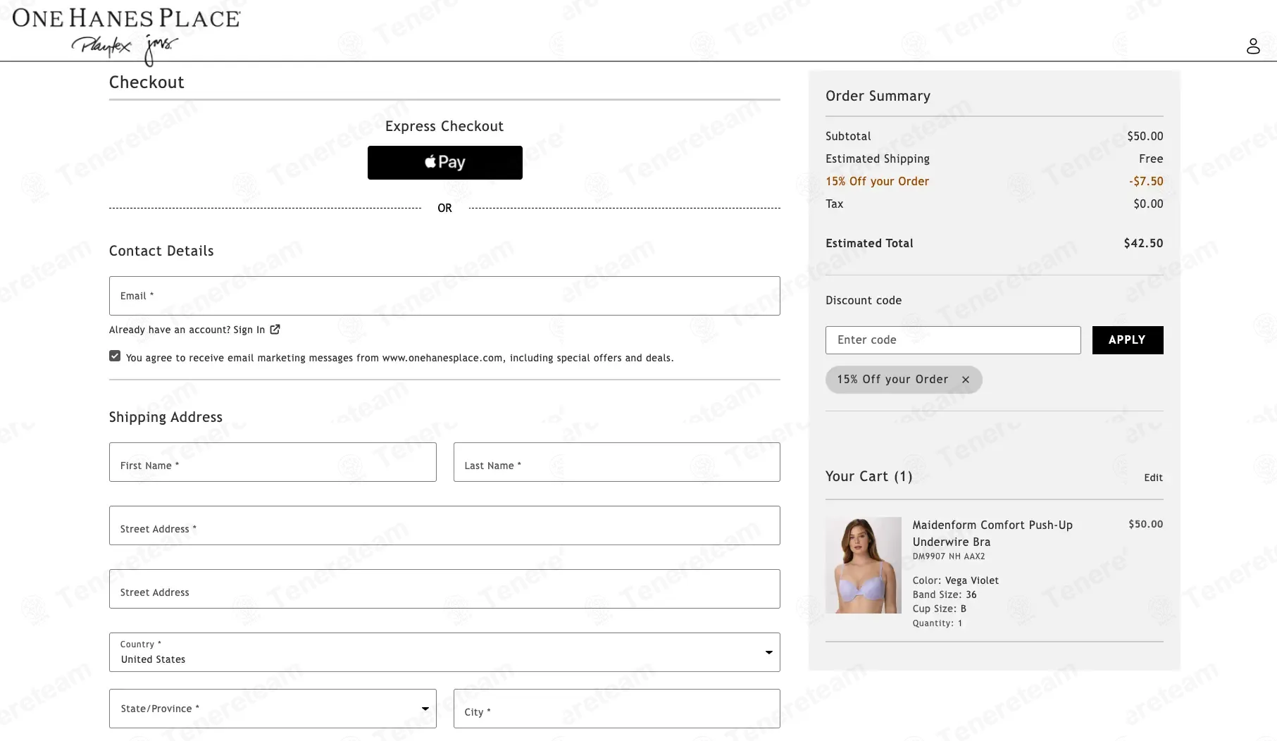 One Hanes Place coupon code: 15% off with AB15OHP. Tested and valid as 1 week ago.