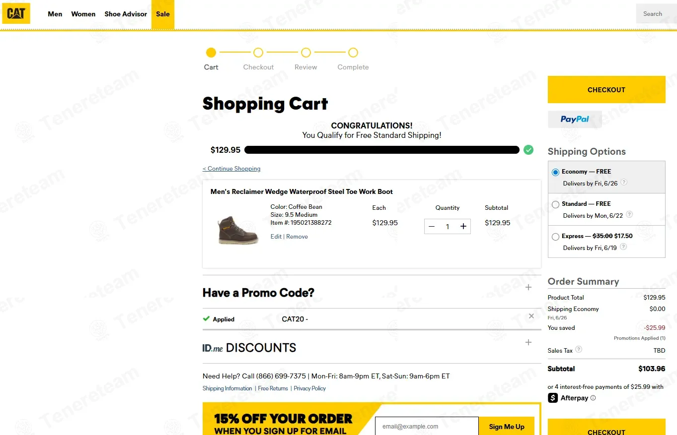 CAT Footwear US coupon code: 20% off with CAT20. Tested and valid as 16 hours ago.