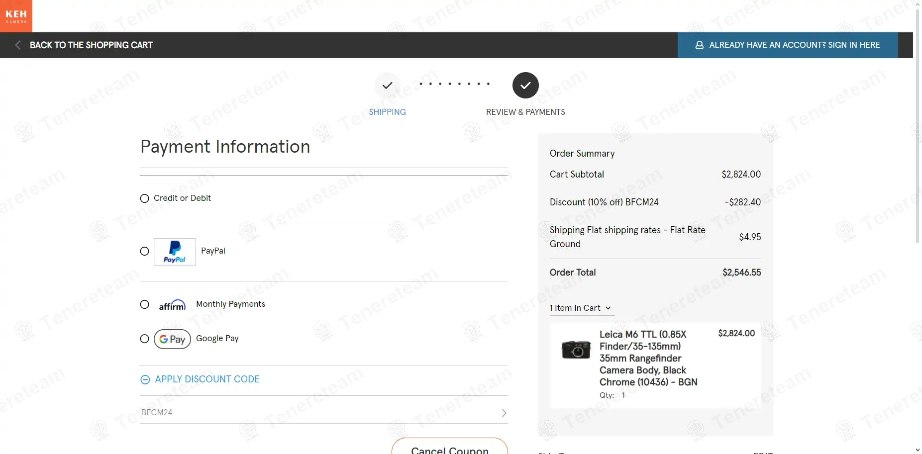 Keh.com coupon code: 10% off with BFCM24. Tested and valid as 1 year ago.