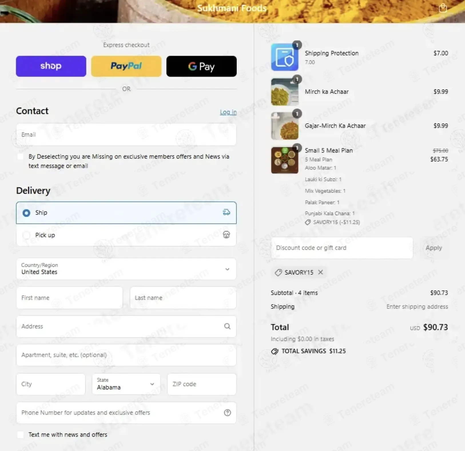 Sukhmani Foods coupon code: 15% off with SAVORY15. Tested and valid as 3 weeks ago.