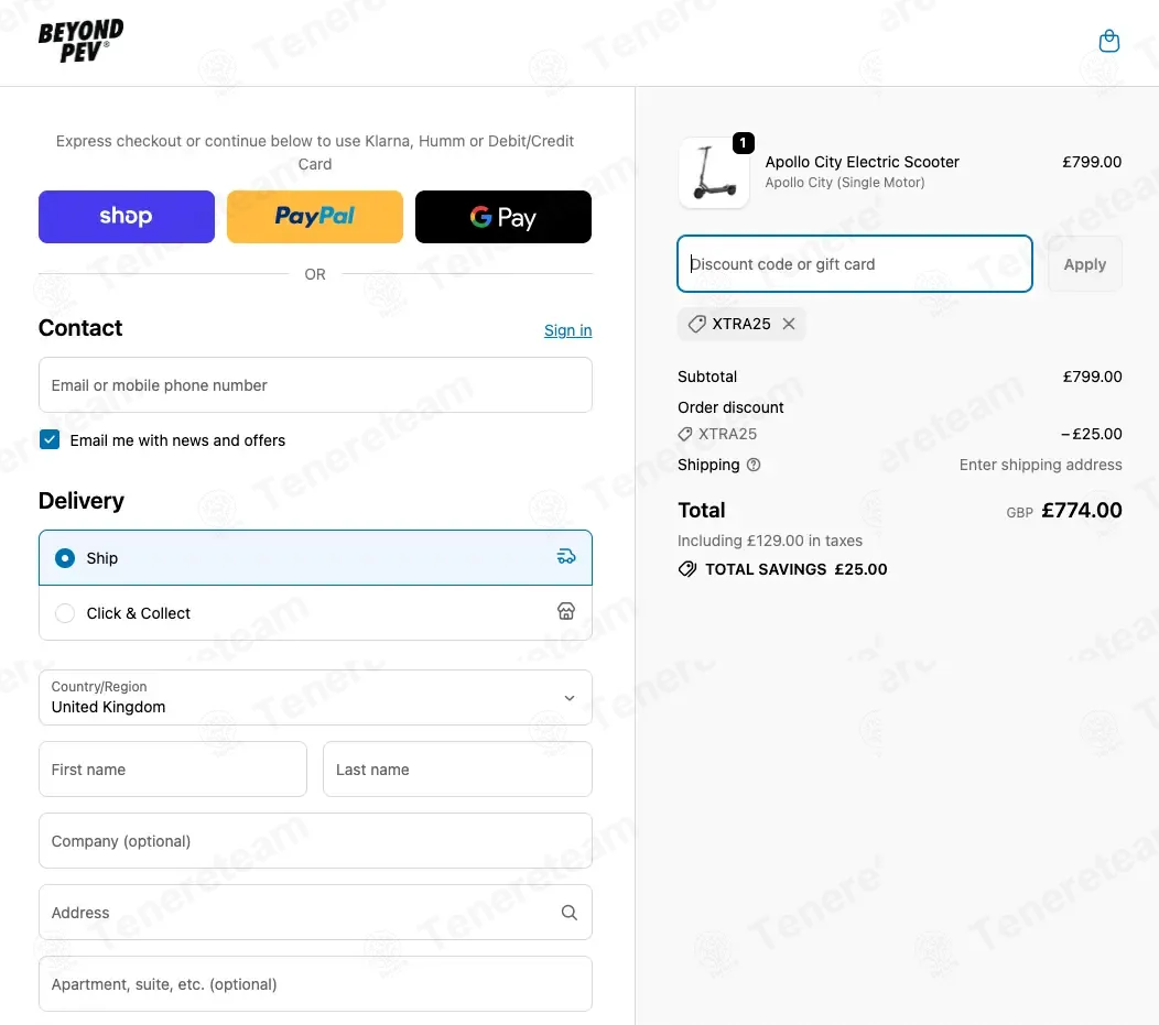 Beyond PEV coupon code: £25 off with XTRA25. Tested and valid as 8 months ago.