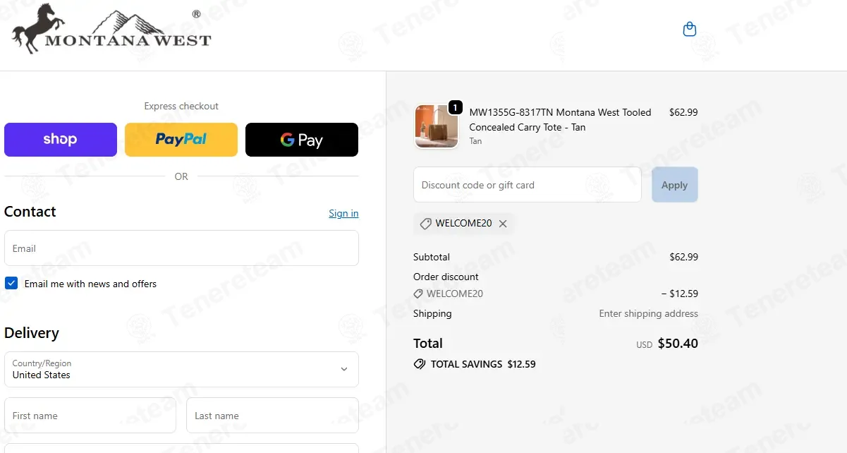 Montana West USA coupon code: 20% off with WELCOME20. Tested and valid as 4 weeks ago.