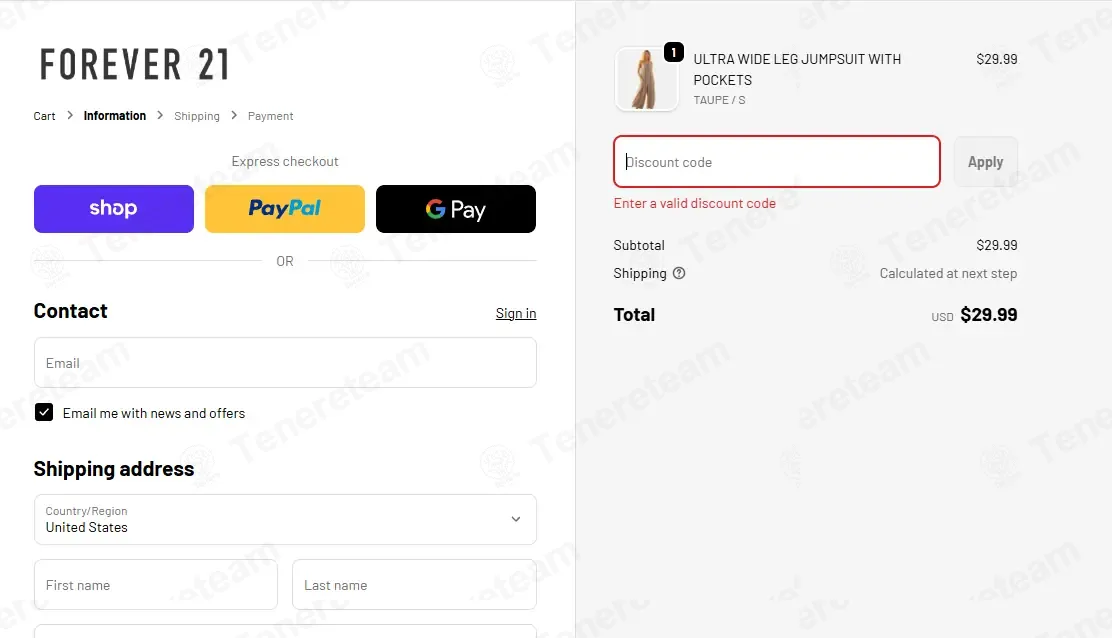 Forever 21 coupon code: 50% off with LOVETOGIVE20. Tested and valid as 2 months ago.