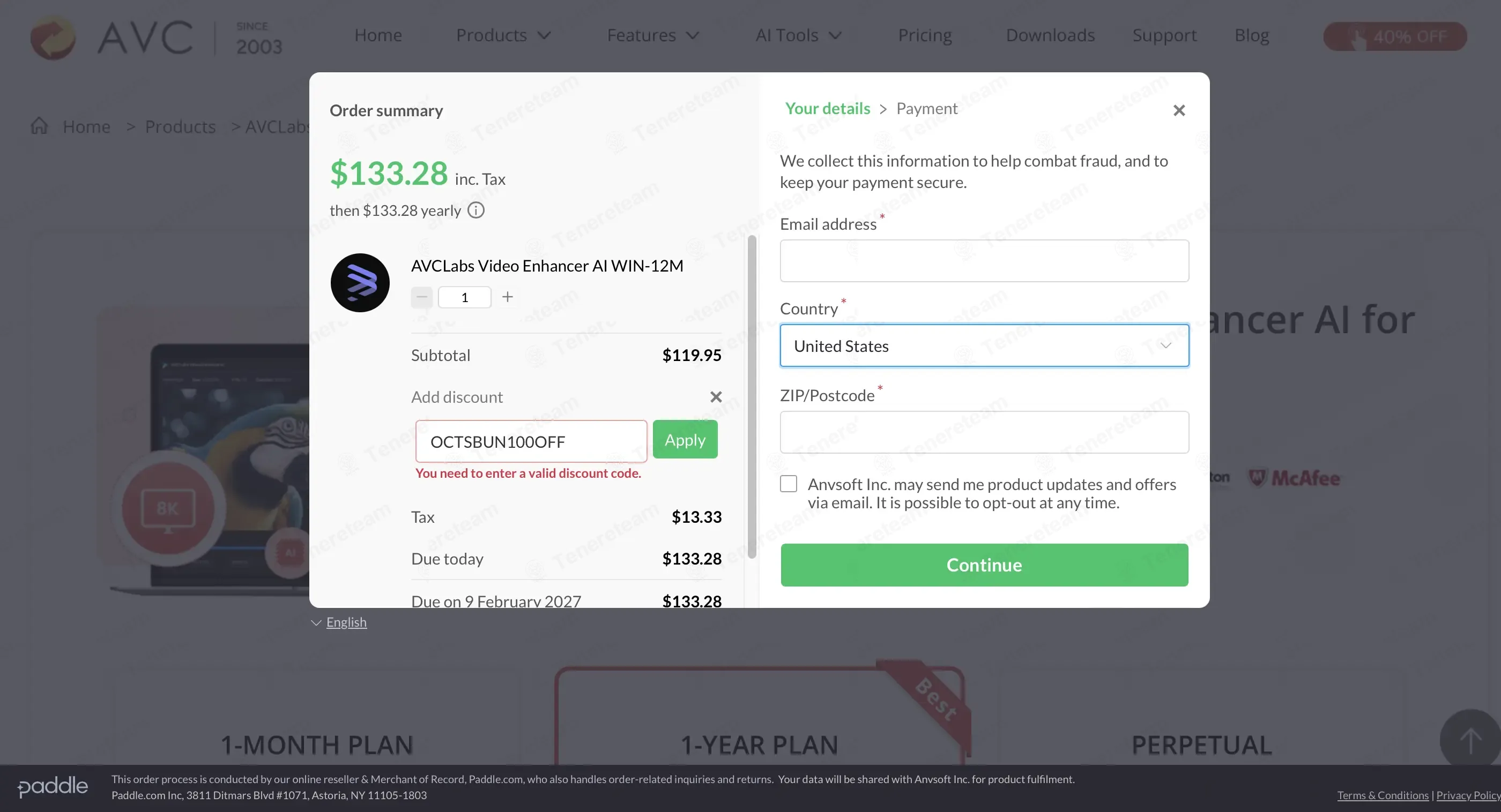 Any Video Converter coupon code: $100 off with OCTSBUN100OFF. Tested and valid as 4 months ago.