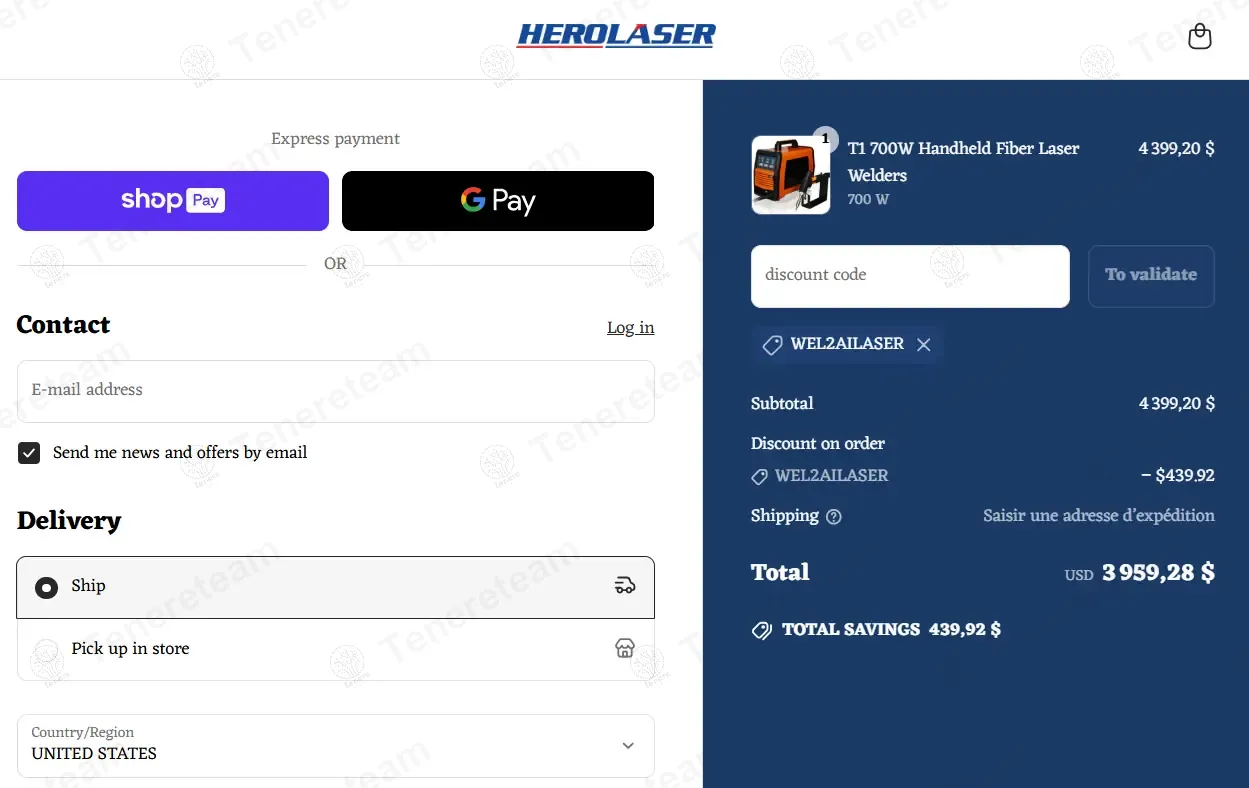 Herolaser Laser Welder coupon code: 10% off with WEL2AILASER. Tested and valid as 1 year ago.