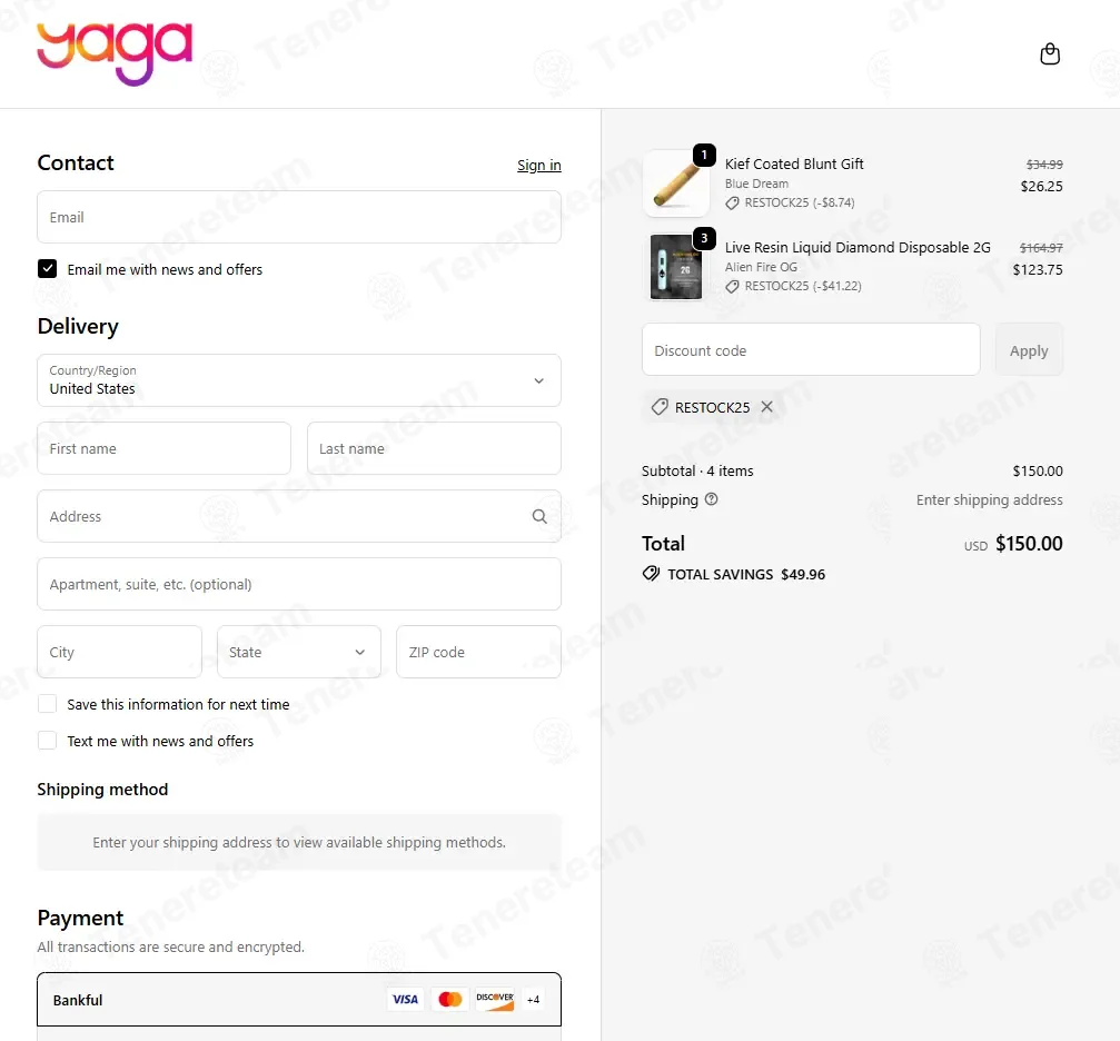 YAGA Farms coupon code: 25% off with RESTOCK25. Tested and valid as 5 days ago.