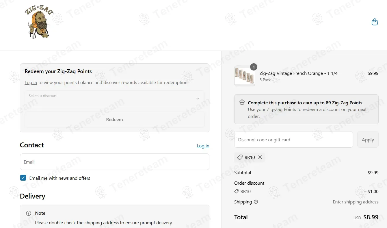 Zig-Zag coupon code: 10% off with BR10. Tested and valid as 1 year ago.