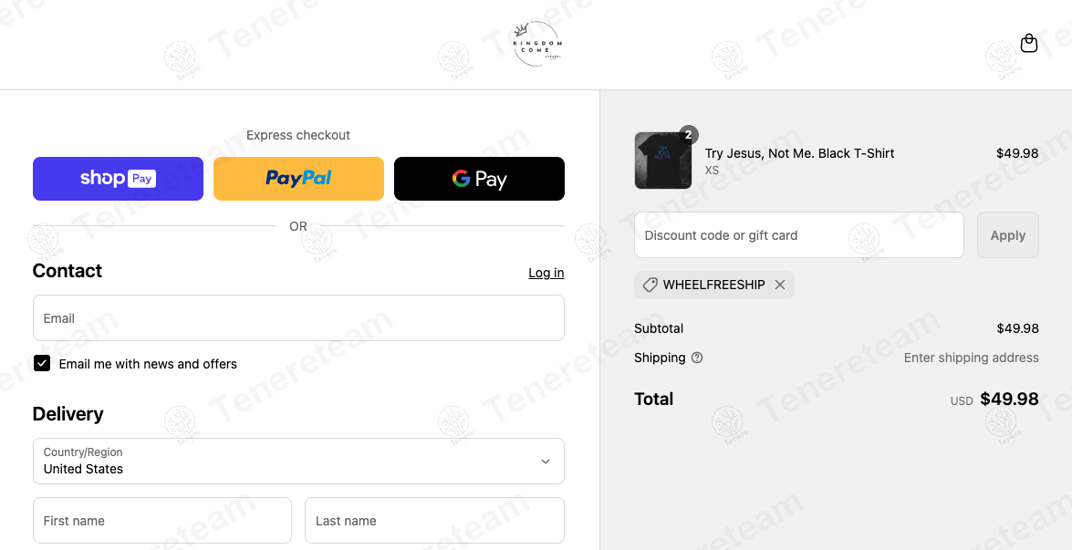 Kingdom Come Apparel Ltd coupon code: Sale off with WHEELFREESHIP. Tested and valid as 1 year ago.