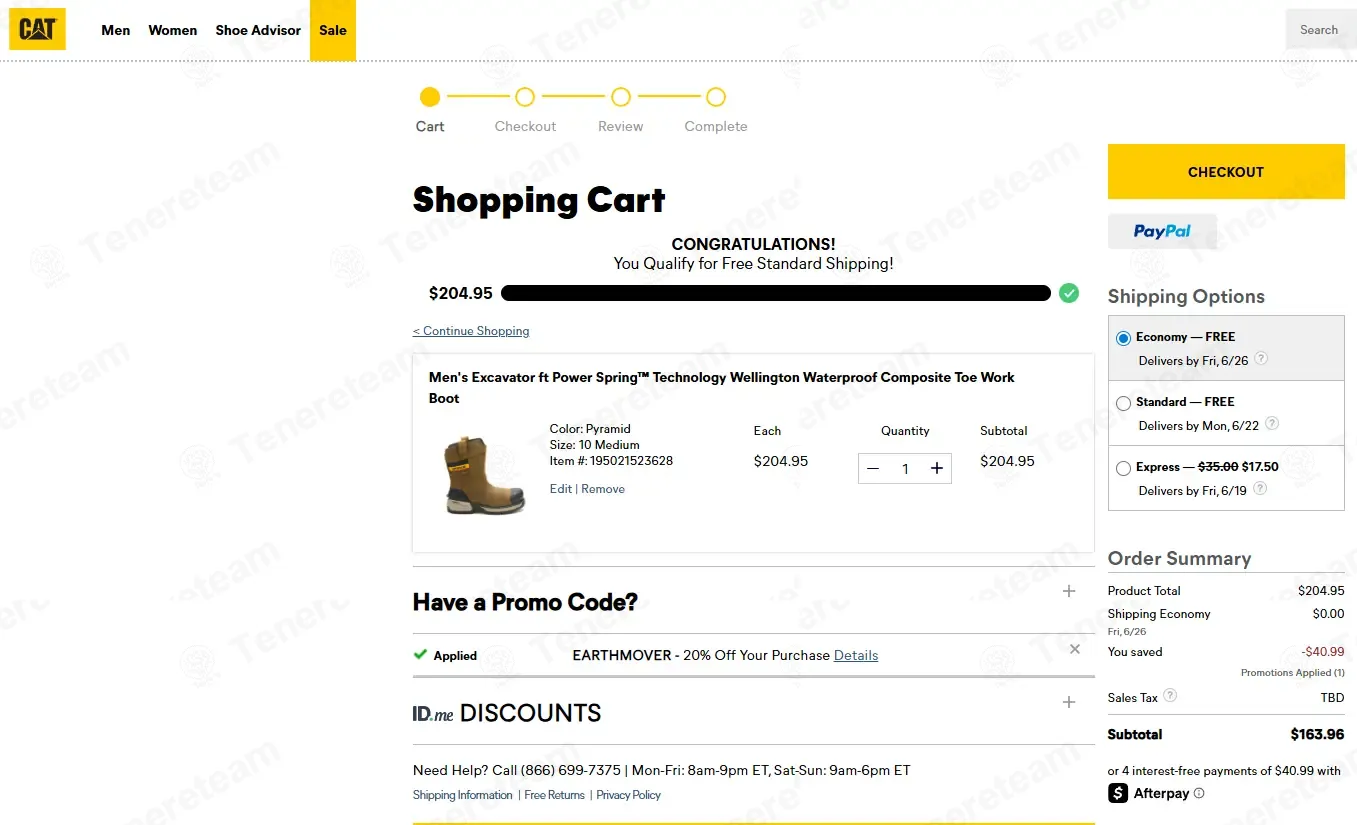 CAT Footwear US coupon code: 20% off with EARTHMOVER. Tested and valid as 16 hours ago.