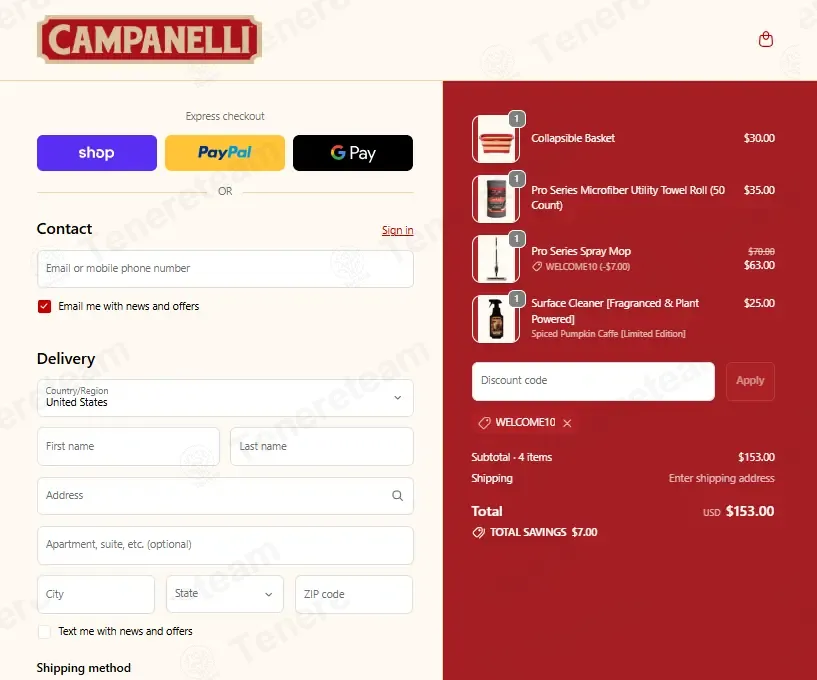 Campanelli Shop coupon code: 10% off with WELCOME10. Tested and valid as 7 months ago.