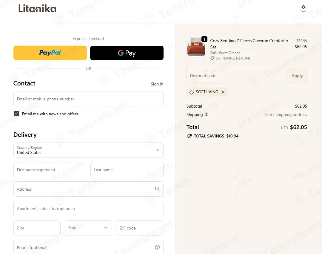 Litanika apply coupon code