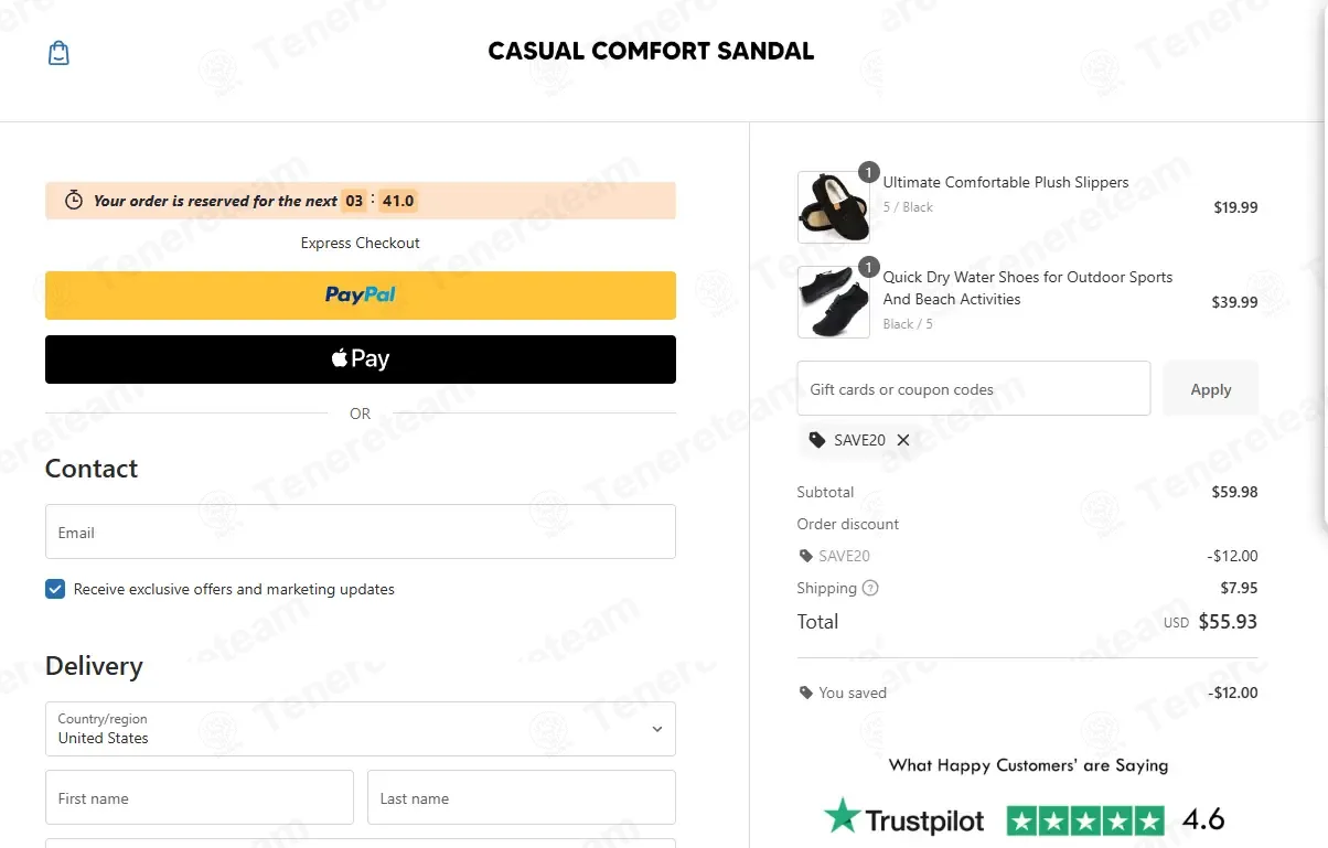 Casual Comfort Sandal coupon code: 20% off with SAVE20. Tested and valid as 9 months ago.
