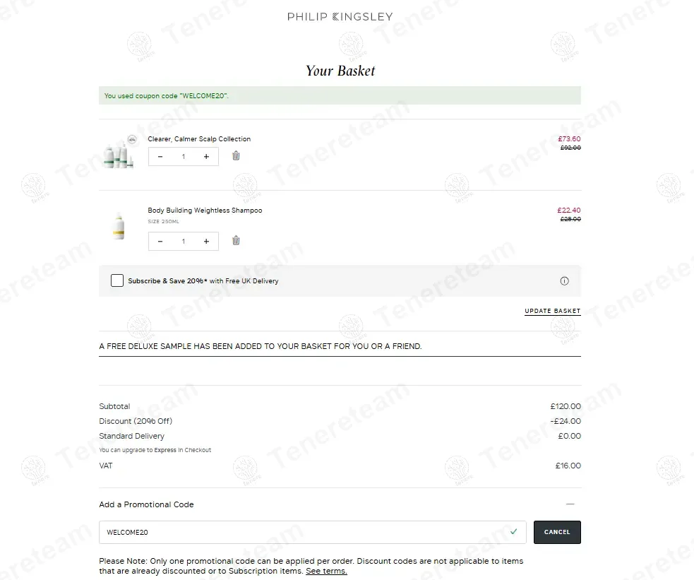 Philip Kingsley UK coupon code: 20% off with WELCOME20. Tested and valid as 1 year ago.