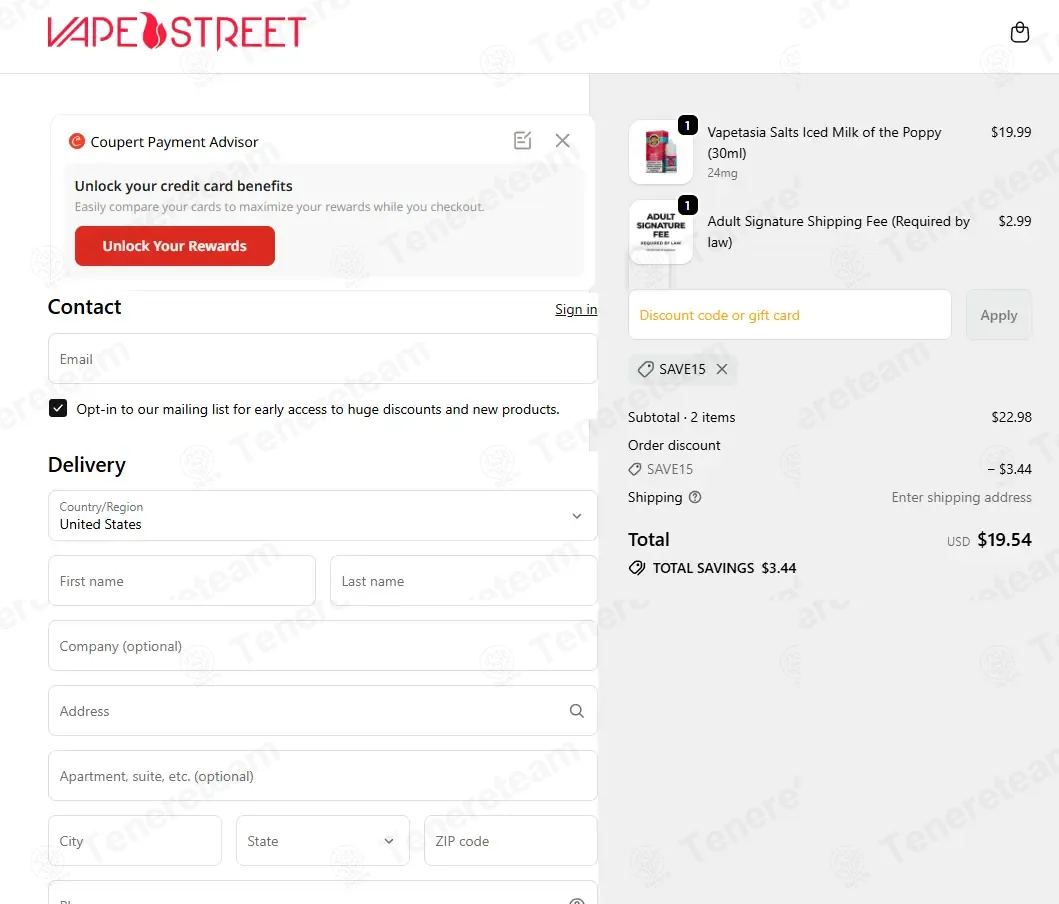 Vape Street coupon code: 15% off with SAVE15. Tested and valid as 5 months ago.