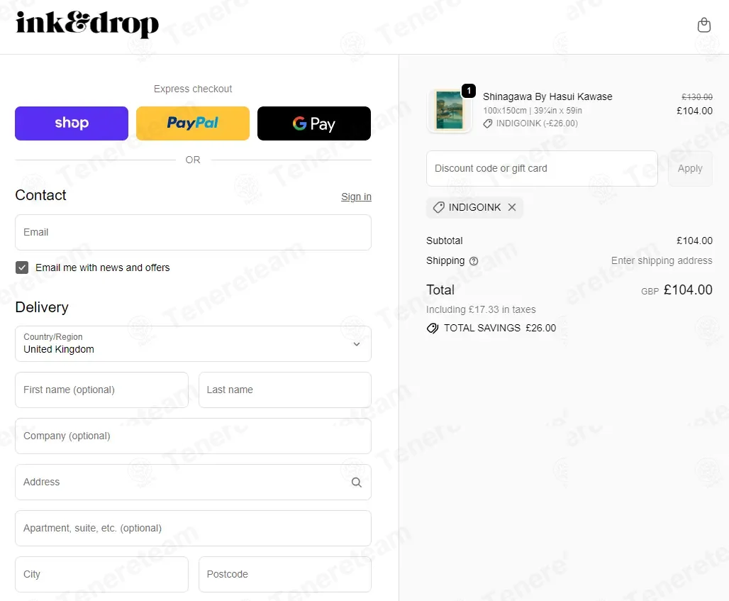 InkAndDrop coupon code: 20% off with INDIGOINK. Tested and valid as 1 month ago.