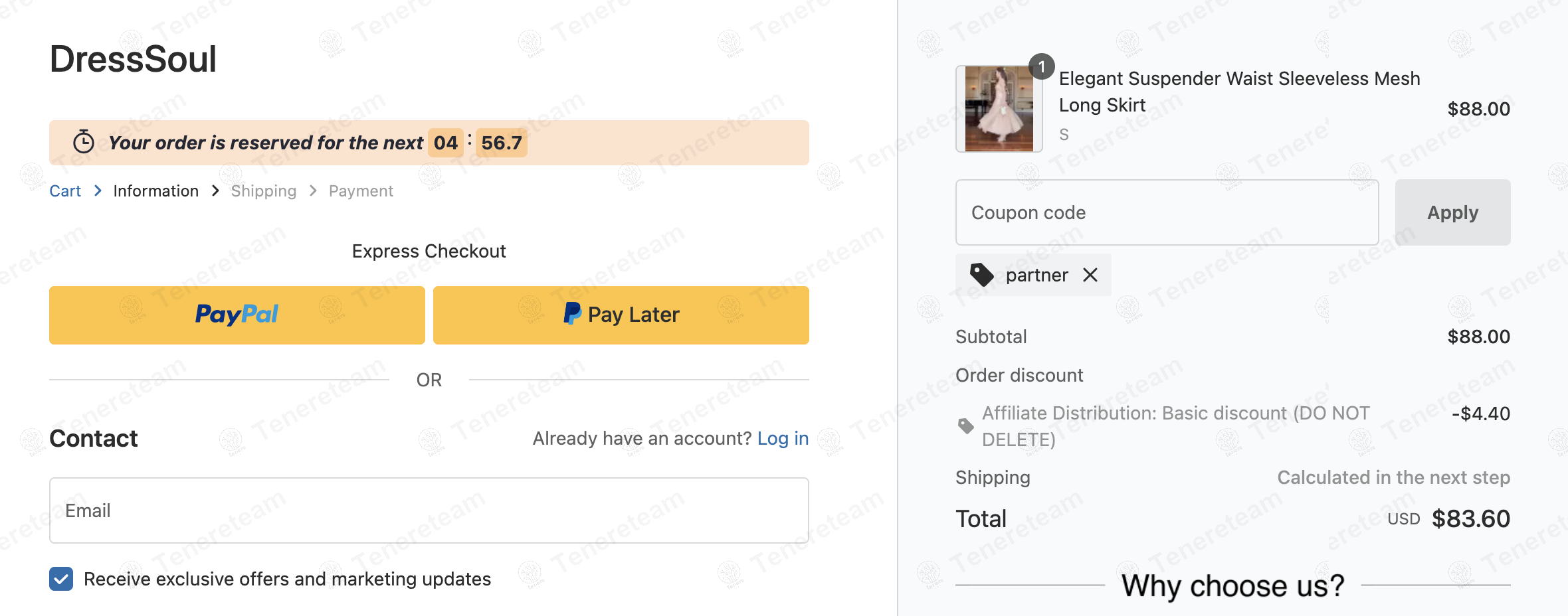 DressSoul coupon code: 5% off with partner. Tested and valid as 1 year ago.