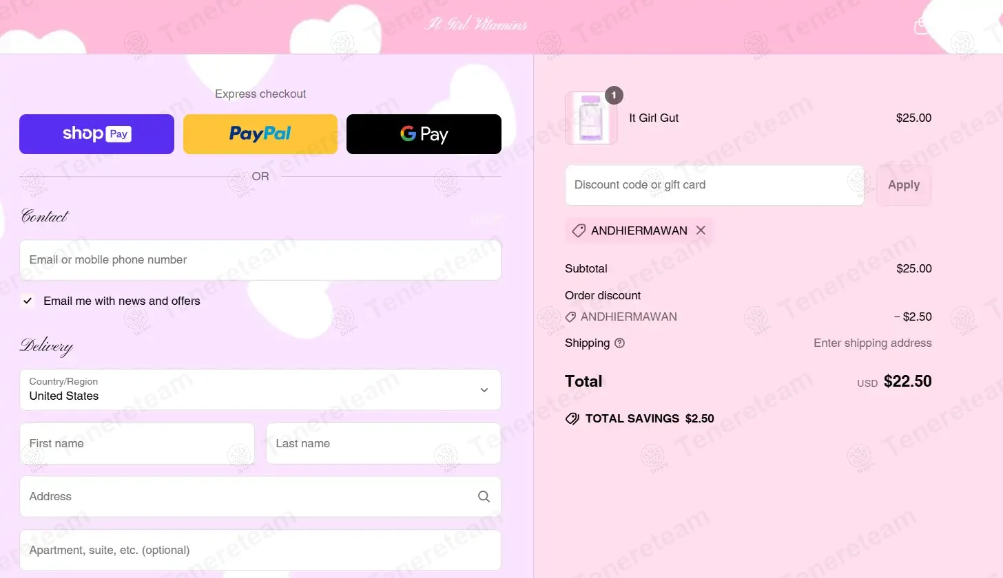 It Girl Vitamins coupon code: 10% off with ANDHIERMAWAN. Tested and valid as 1 year ago.