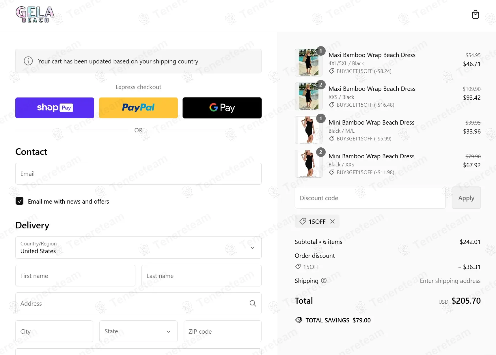 Gela Beach coupon code: 15% off with 15OFF. Tested and valid as 1 year ago.