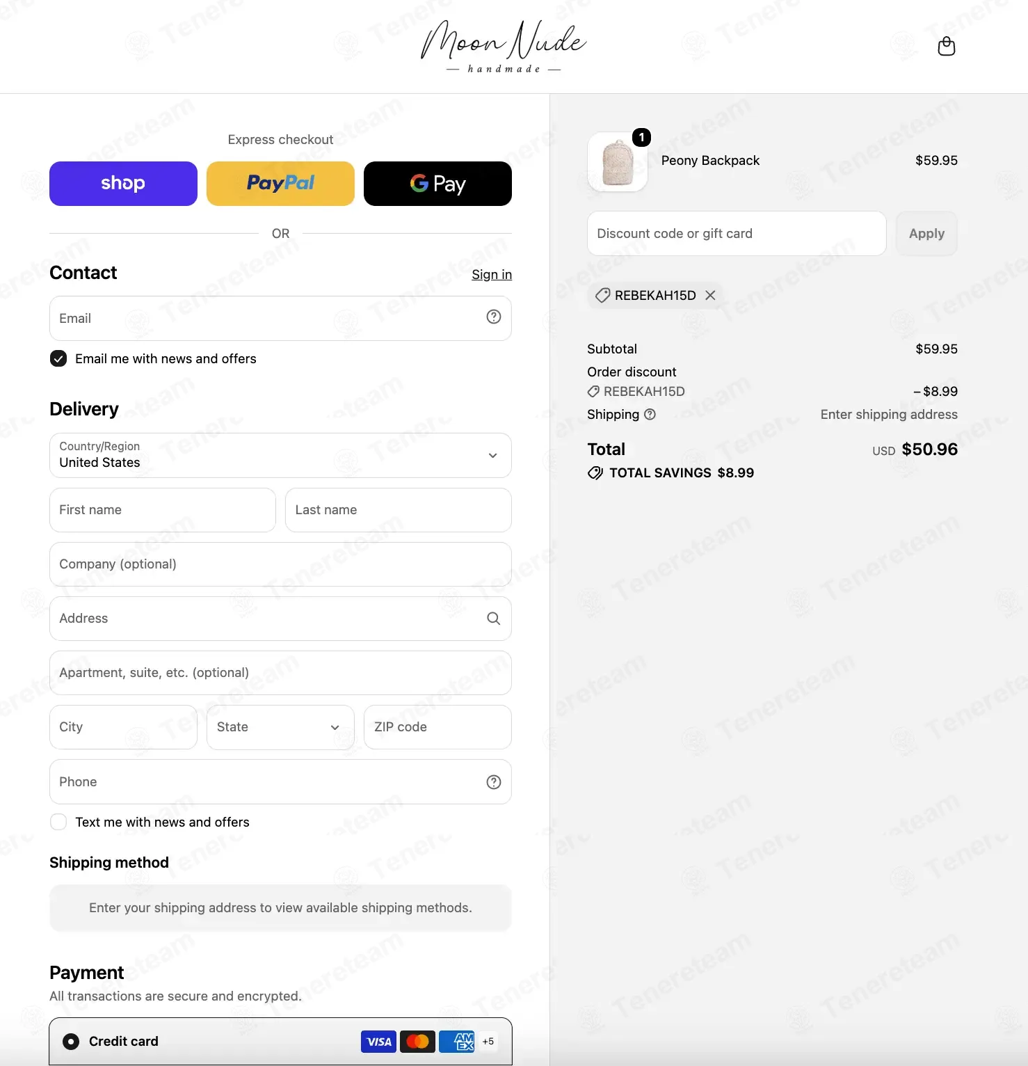 Moon Nude coupon code re-checked and confirmed working at checkout