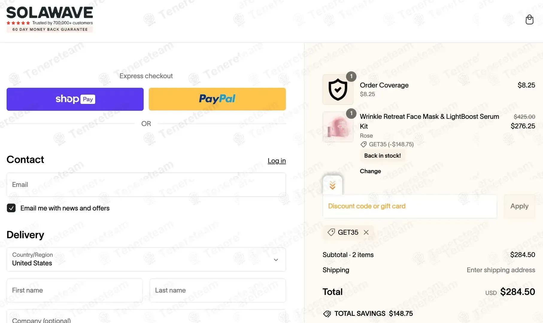 SolaWave CO coupon code: 35% off with GET35. Tested and valid as 2 months ago.