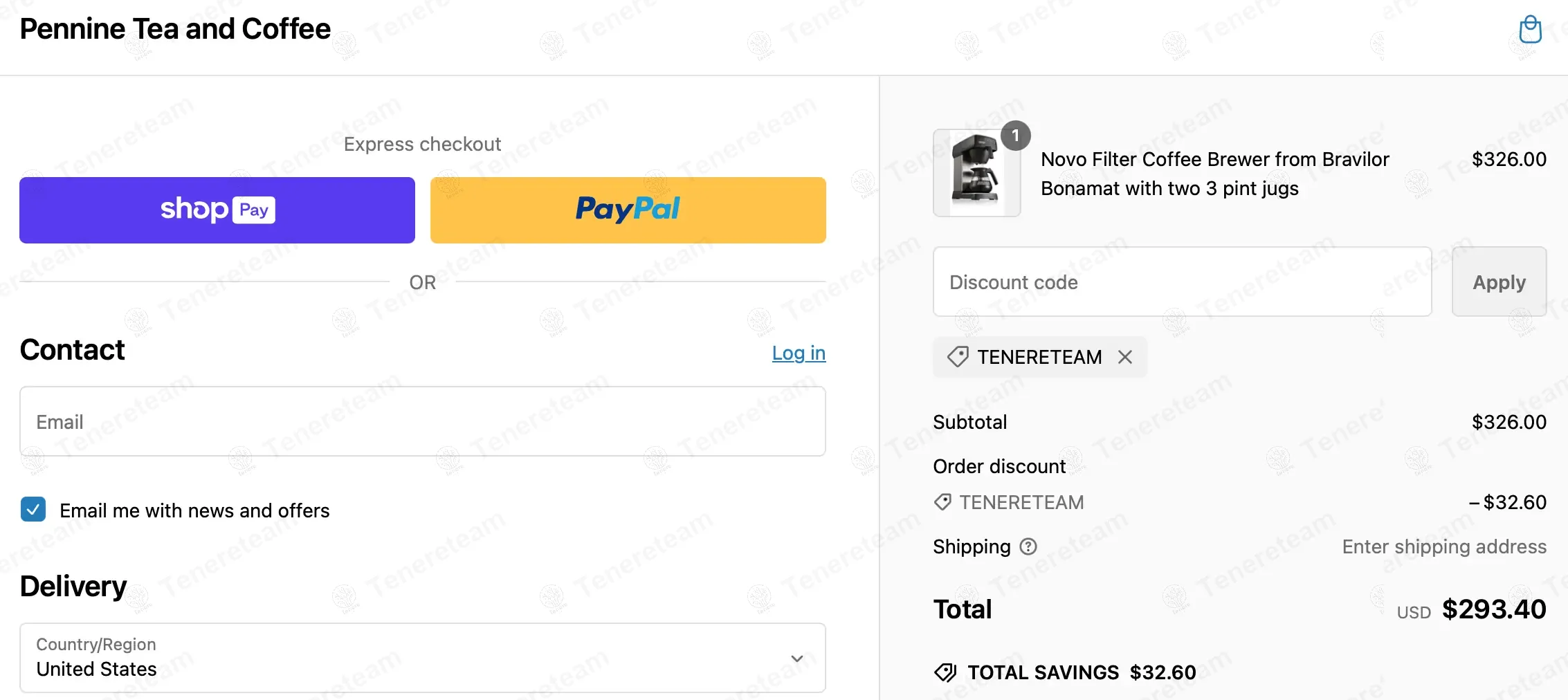 Pennine Tea and Coffee UK coupon code: 10% off with TENERETEAM. Tested and valid as 5 months ago.