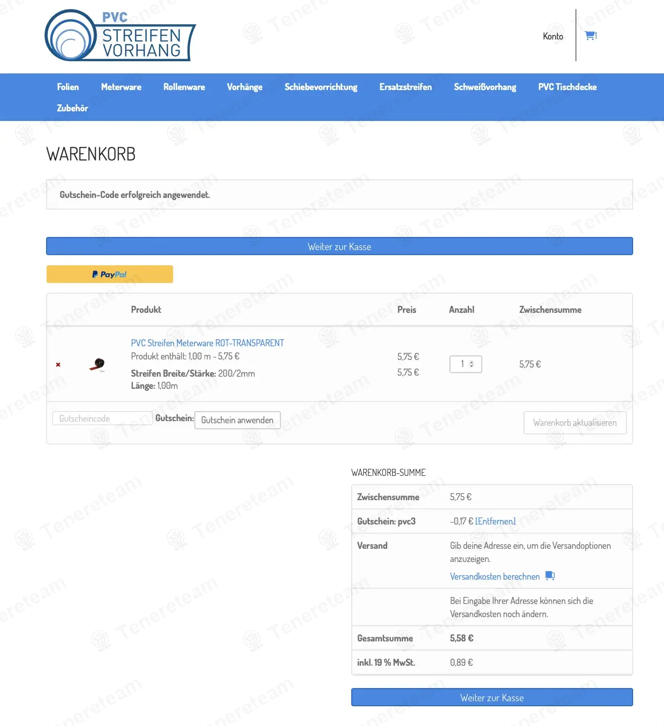 PVC Streifen Vorhang DE coupon code: 3% off with PVC3. Tested and valid as 1 year ago.