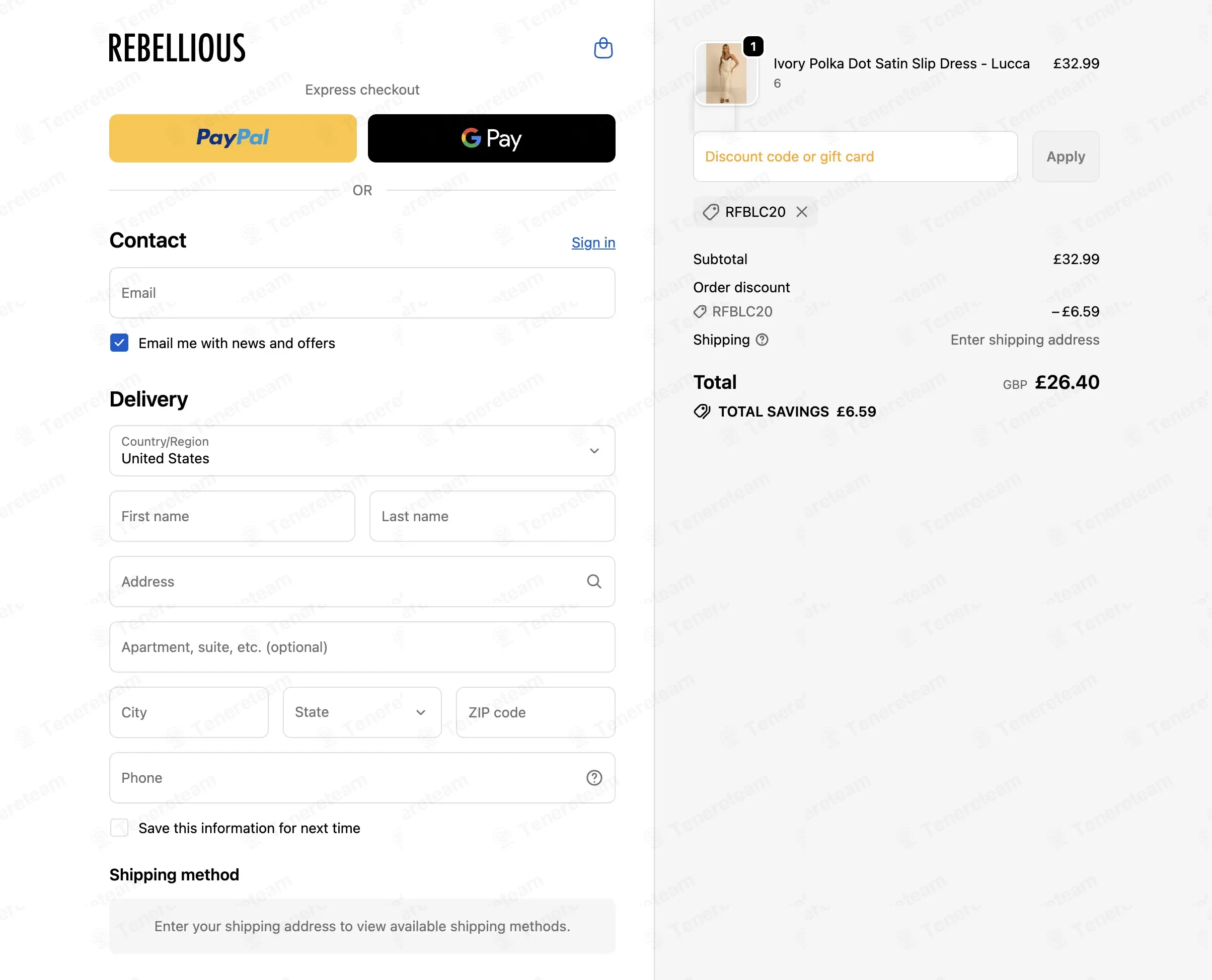 Rebellious Fashion coupon code: 20% off with RFBLC20. Tested and valid as 2 months ago.