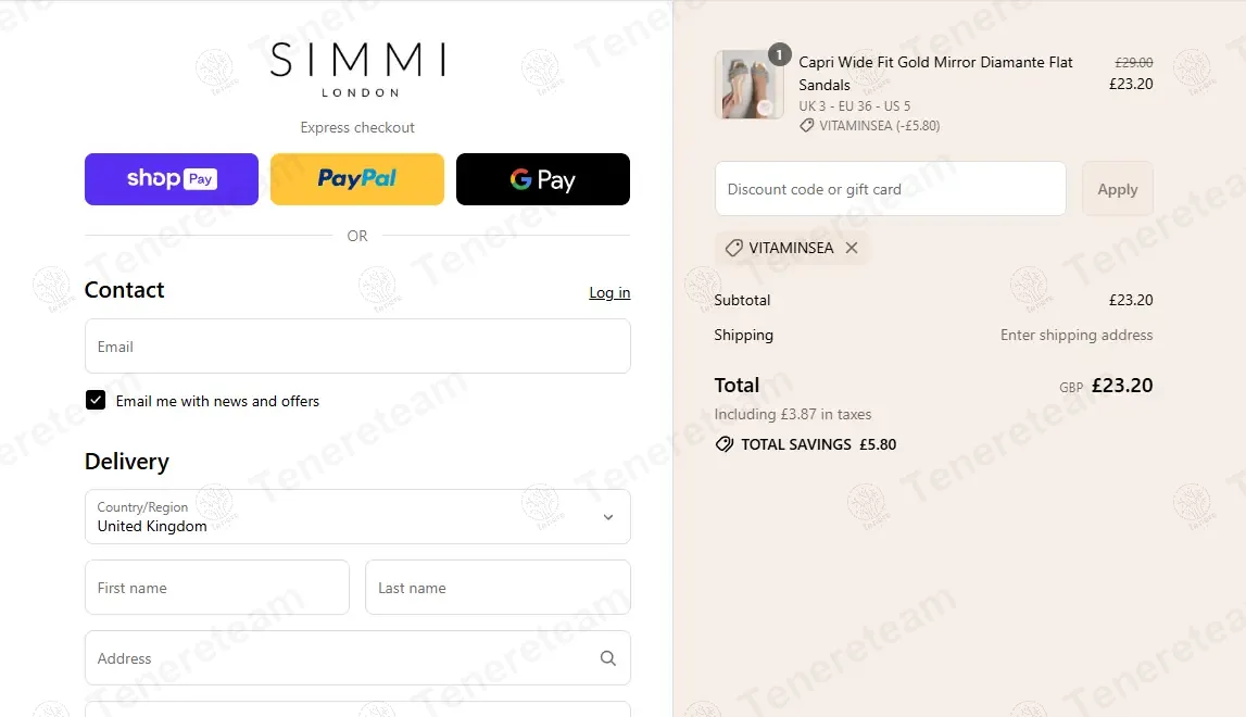 Simmi Shoes coupon code: 20% off with VITAMINSEA. Tested and valid as 10 months ago.