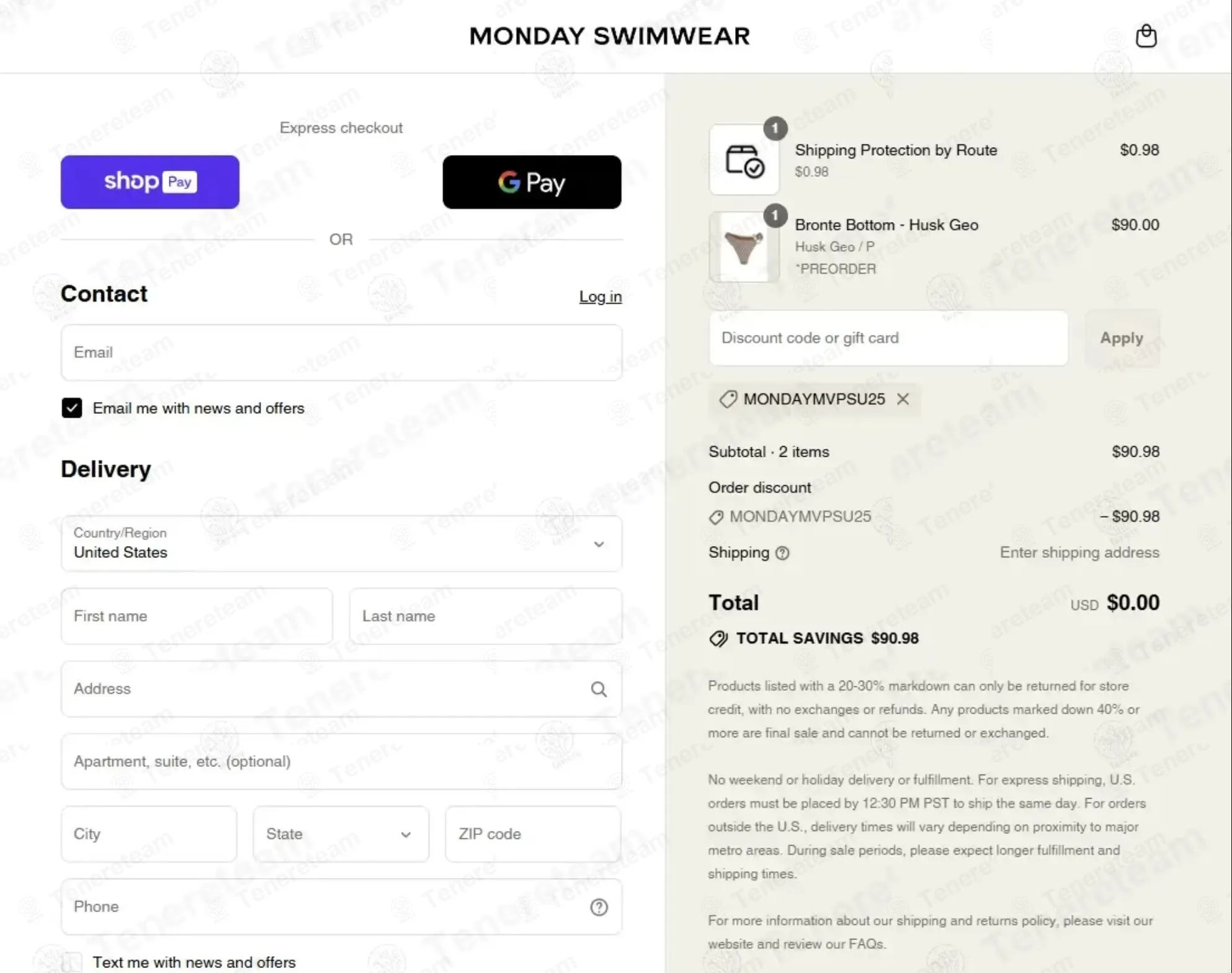 Monday Swimwear coupon code: 100% off with MONDAYMVPSU25. Tested and valid as 3 months ago.