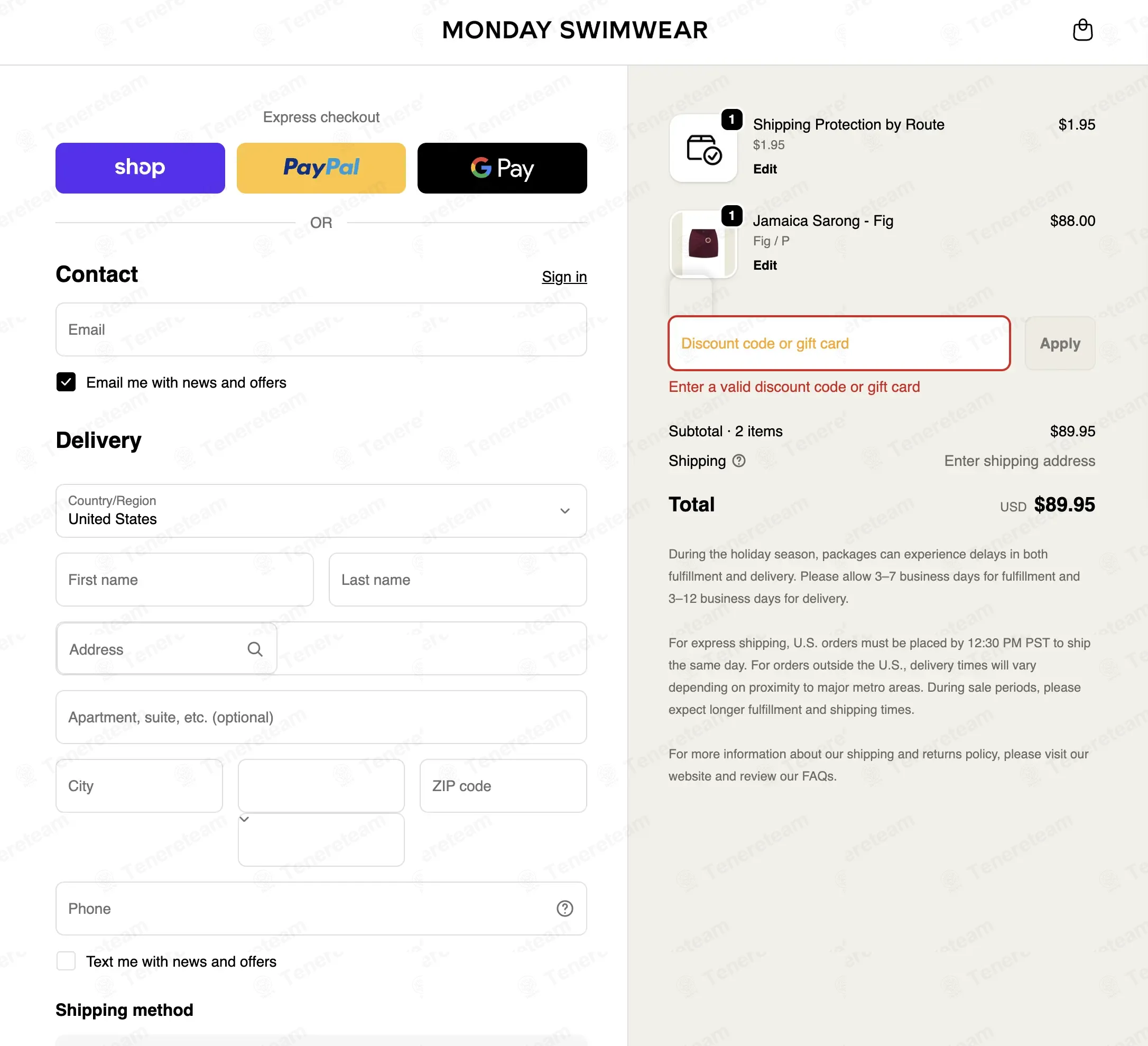 Monday Swimwear coupon code: 100% off with MONDAYMVPSU25. Tested and valid as 3 months ago.