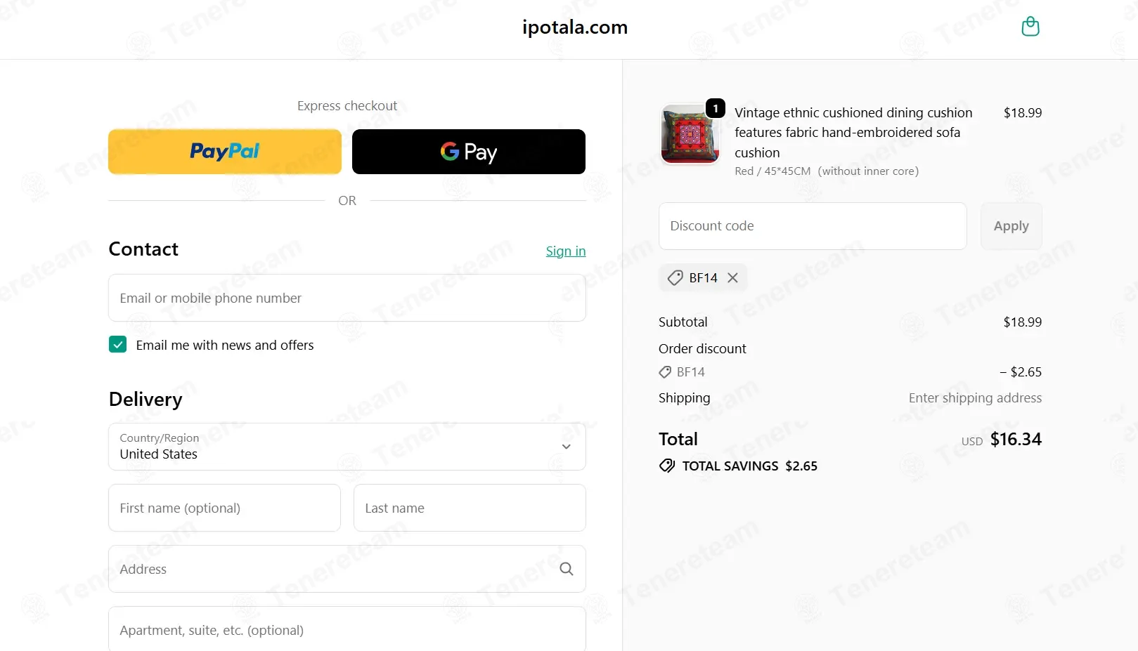 Ipotala apply coupon code