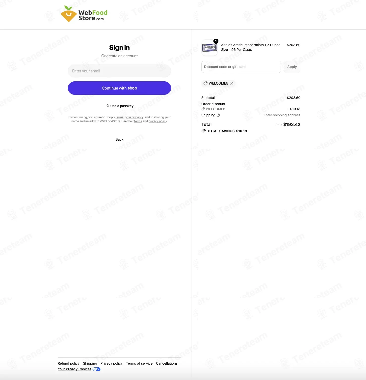Web Food Store coupon code: 5% off with WELCOME5. Tested and valid as 1 month ago.