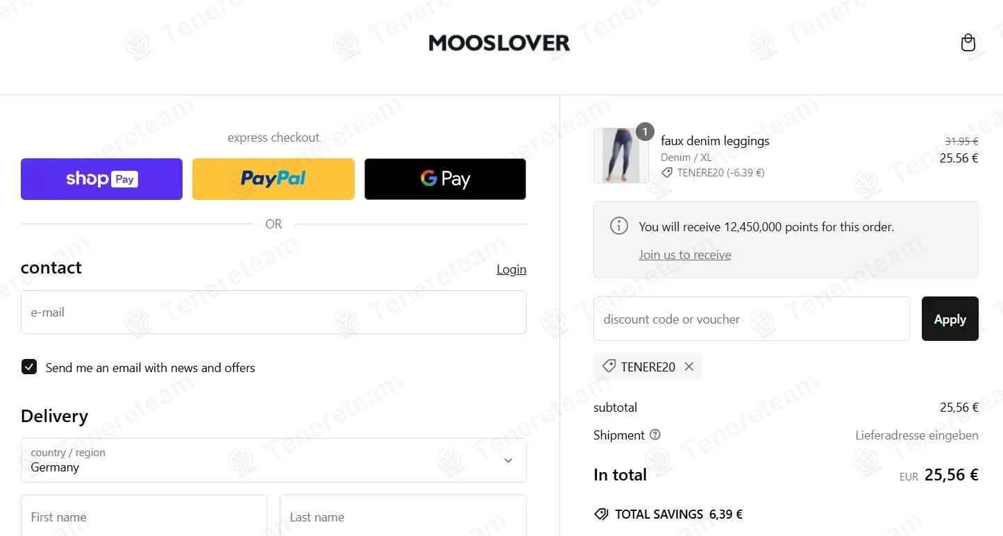 MoosLover coupon code: 20% off with TENERE20. Tested and valid as 11 months ago.