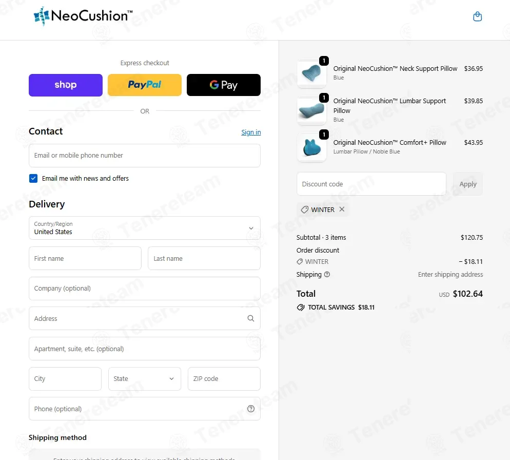NeoCushion coupon code: 15% off with WINTER. Tested and valid as 3 weeks ago.