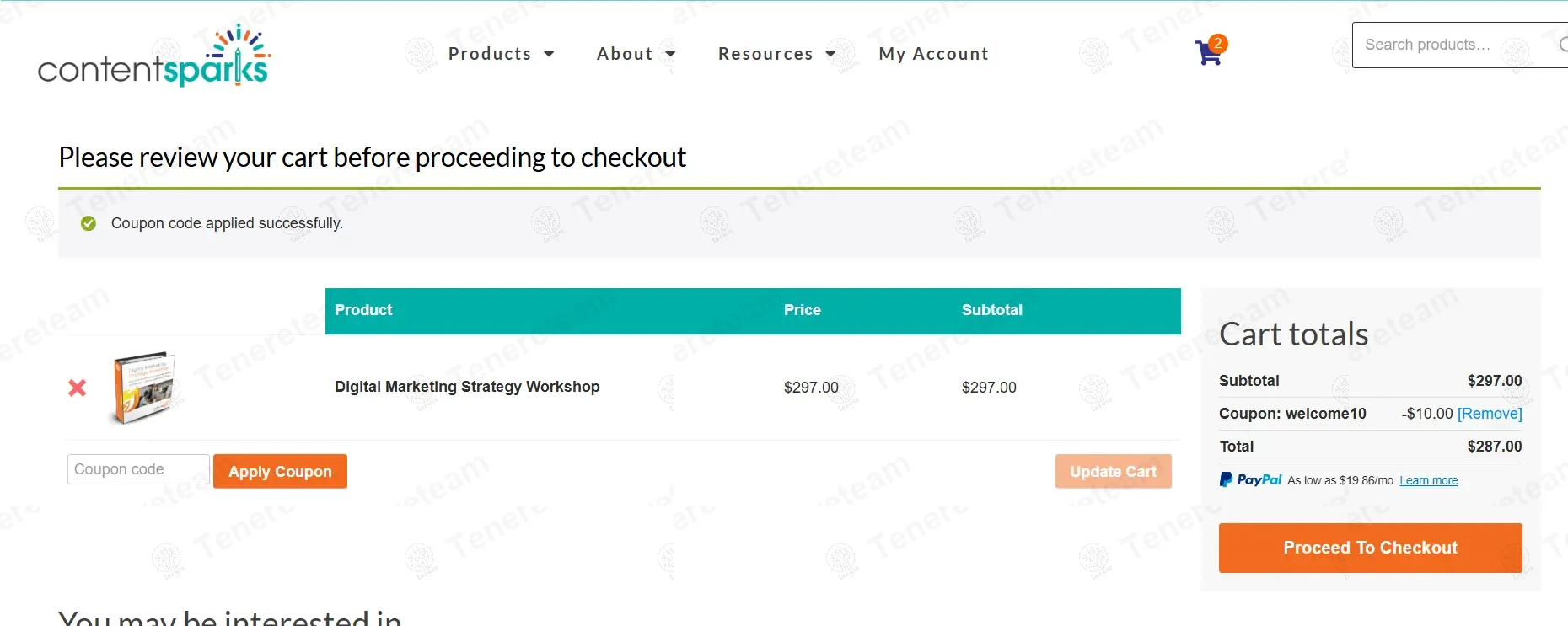 Content Sparks coupon code: $10 off with WELCOME10. Tested and valid as 9 months ago.