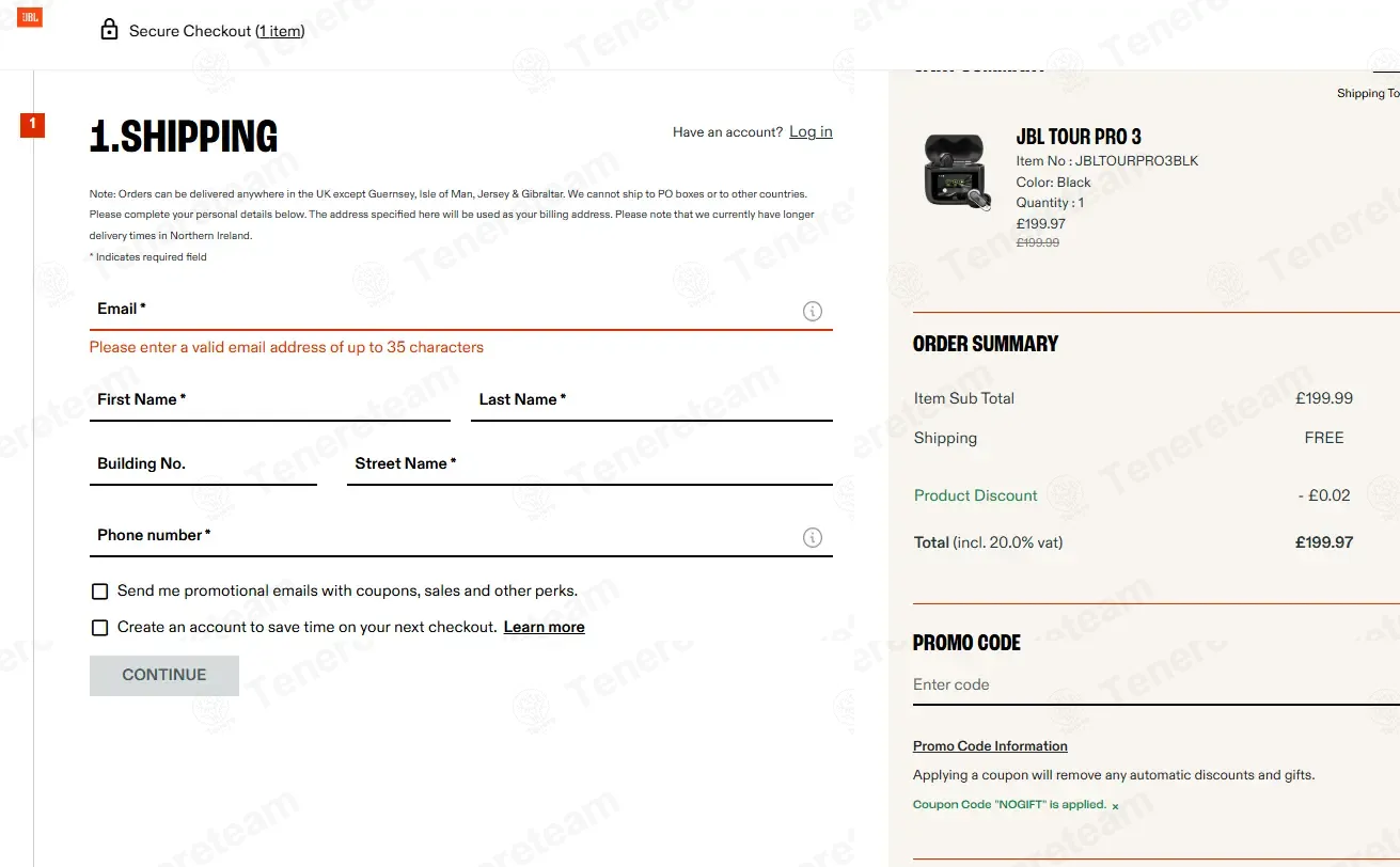 JBL UK coupon code: £1 off with NOGIFT. Tested and valid as 1 day ago.