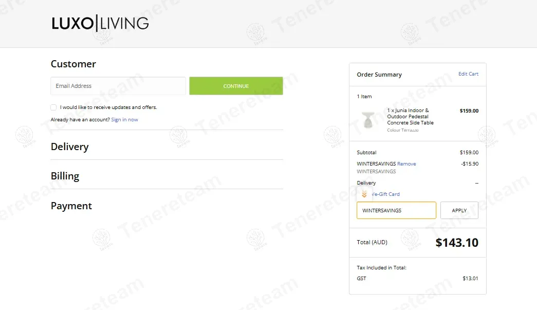 Luxo Living coupon code: 10% off with WINTERSAVINGS. Tested and valid as 10 months ago.