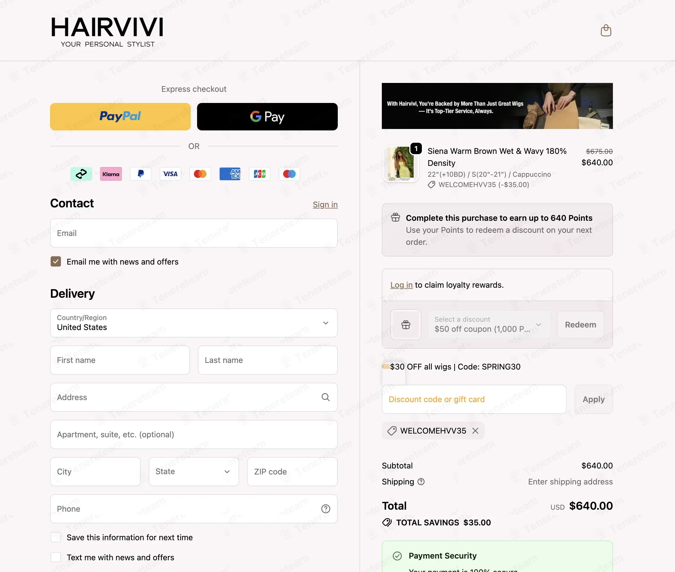 Hairvivi coupon code: $35 off with WELCOMEHVV35. Tested and valid as 3 months ago.