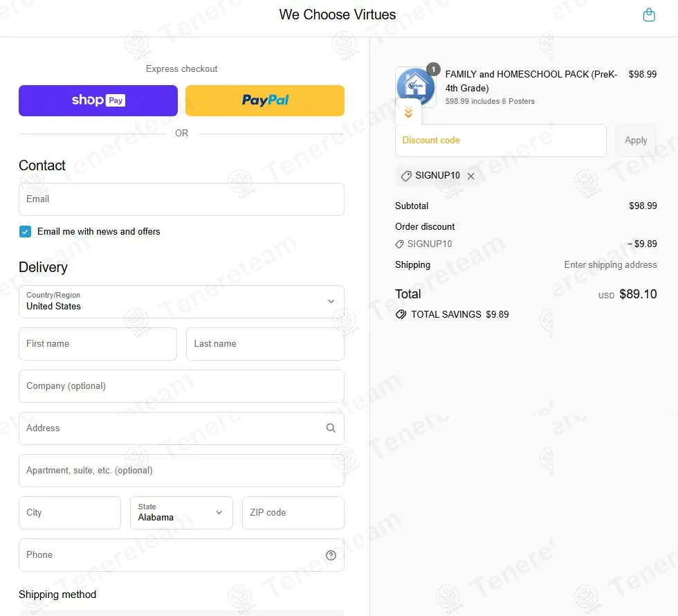 We Choose Virtues coupon code: 10% off with SIGNUP10. Tested and valid as 11 months ago.