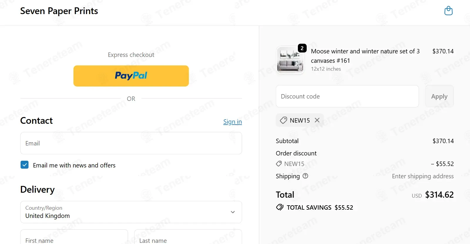 Seven Paper Prints coupon code: 15% off with NEW15. Tested and valid as 2 weeks ago.