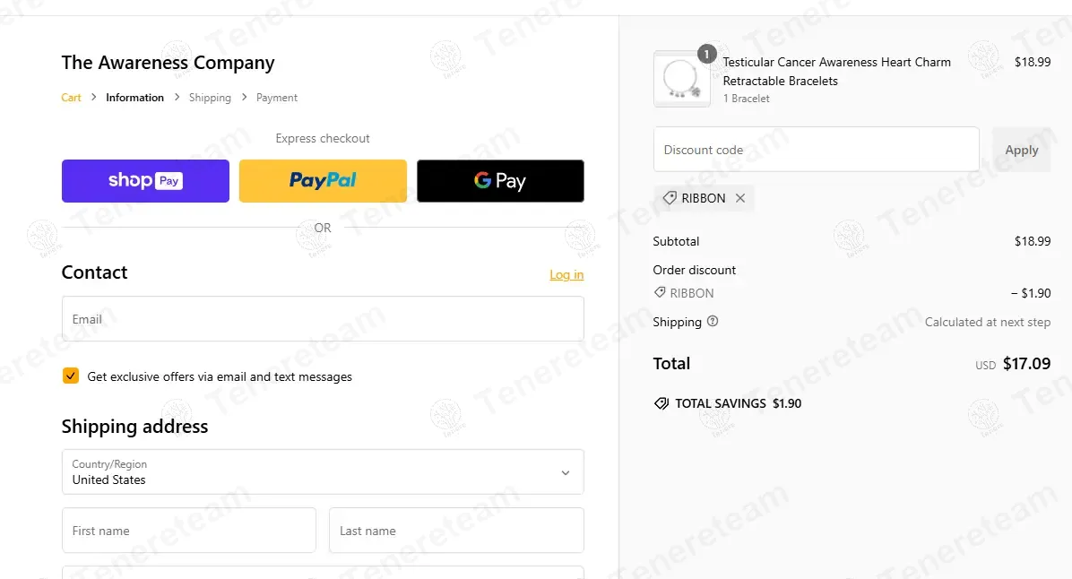 The Awareness Company coupon code: 10% off with RIBBON. Tested and valid as 1 month ago.