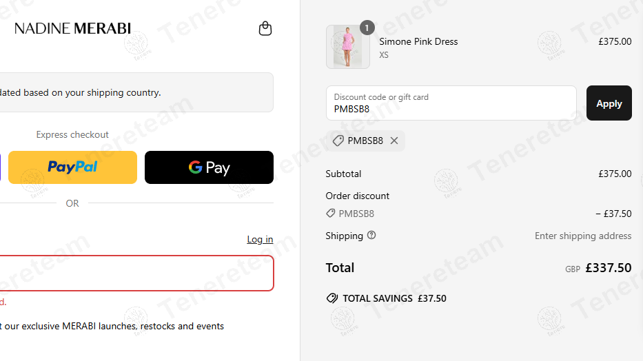 Nadine Merabi coupon code: 10% off with PMBSB8. Tested and valid as 1 year ago.