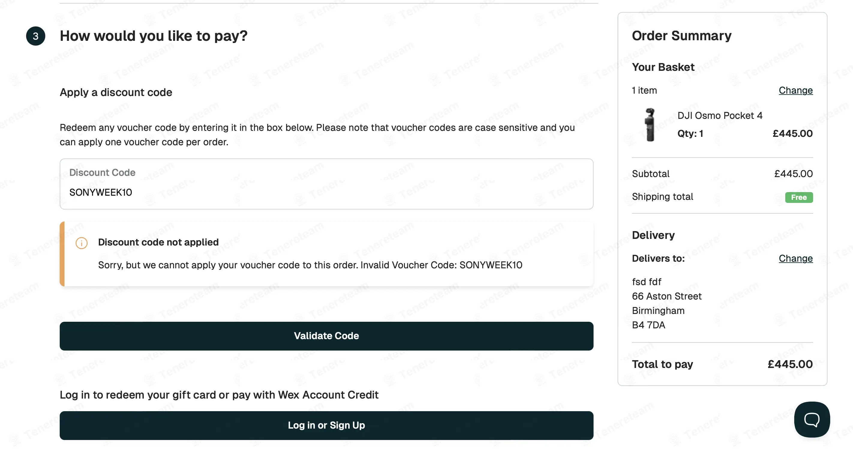 Wex Photo Video coupon code: 10% off with SONYWEEK10. Tested and valid as 1 month ago.